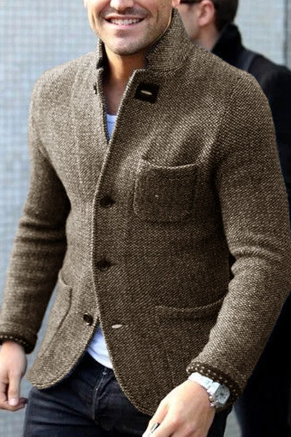 Valentino - Cardigan da uomo in maglia grigio retrò